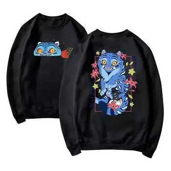 Женская мода повседневная толстовка с длинным рукавом и круглым вырезом с принтом L