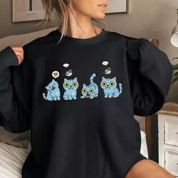 Женская мода повседневная толстовка с длинным рукавом и круглым вырезом с принтом L