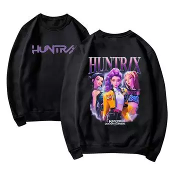 Женская мода повседневная толстовка с длинным рукавом и круглым вырезом с принтом L