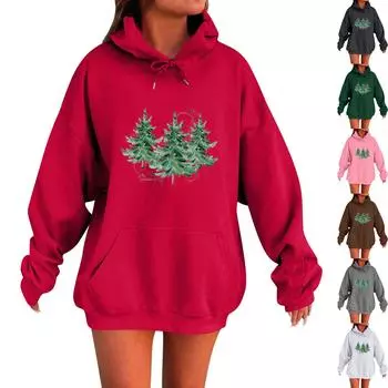 Женская мода повседневная толстовка с длинным рукавом и круглым вырезом с принтом банта с капюшоном пуловер XL розовый