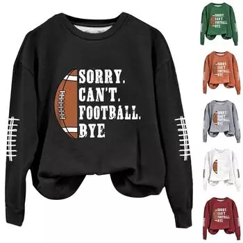 Женская мода повседневная толстовка с длинным рукавом и круглым вырезом с принтом L оранжевый