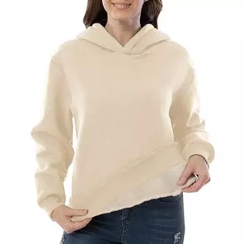 Женская мода повседневная толстовка с длинными рукавами с капюшоном из овечьего флиса плюс флис теплая толстовка с капюшоном L бежевый