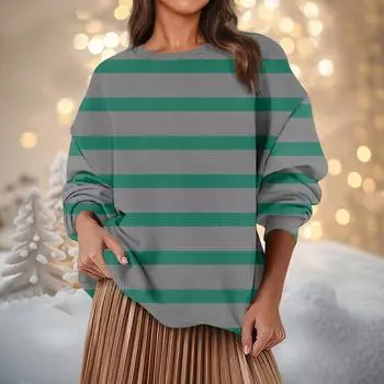 Женская мода повседневная толстовка с капюшоном с длинным рукавом и принтом L зелёный