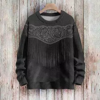 Женская мода повседневная толстовка с капюшоном с длинным рукавом и геометрическим принтом L чёрный