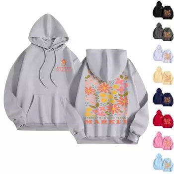 Женская мода повседневная толстовка с капюшоном с длинным рукавом и круглым вырезом с карманами S бежевый