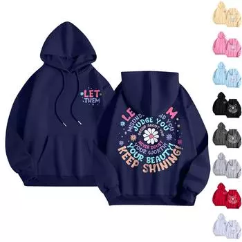 Женская мода повседневная толстовка с капюшоном с длинным рукавом и круглым вырезом с карманами L бежевый