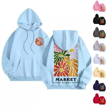 Женская мода повседневная толстовка с капюшоном с длинным рукавом и круглым вырезом с карманами L бежевый