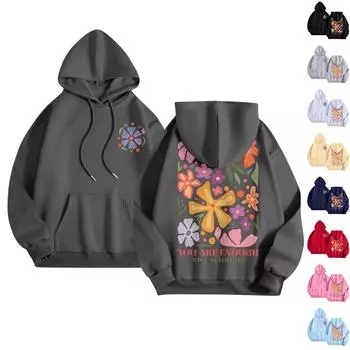 Женская мода повседневная толстовка с капюшоном с длинным рукавом и круглым вырезом с карманами L бежевый