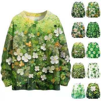 Женская мода повседневная толстовка с капюшоном с длинным рукавом и принтом L армия зеленый