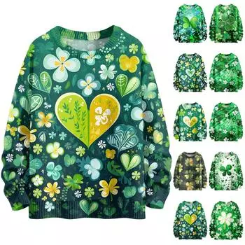 Женская мода повседневная толстовка с капюшоном с длинным рукавом и принтом L армия зеленый