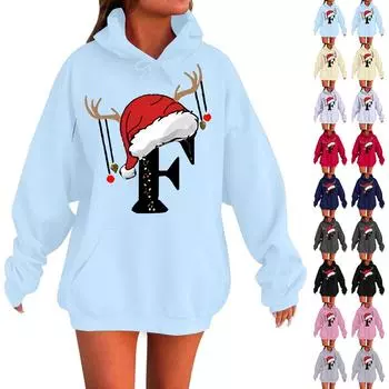 Женская мода повседневная толстовка с капюшоном с длинным рукавом и круглым вырезом с карманами XL