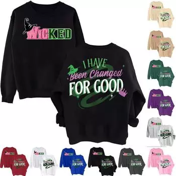 Женская мода повседневная толстовка с круглым вырезом и длинным рукавом с принтом ведьмы S бежевый