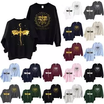 Женская мода повседневная толстовка с круглым вырезом и длинным рукавом с принтом L