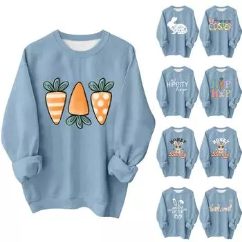 Женская мода повседневная толстовка с круглым вырезом и длинными рукавами с принтом L чёрный