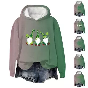 Женская мода повседневная универсальная повседневная толстовка с рисунком повседневная толстовка с длинным рукавом с принтом M зелёный