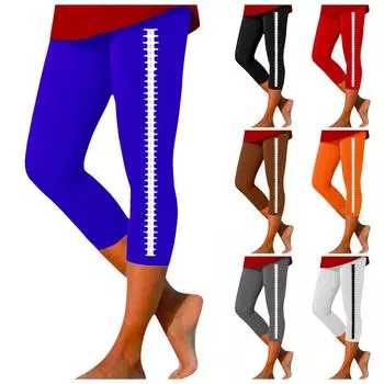 Женская мода повседневная верхняя одежда брюки с принтом 3/4 брюки S красный