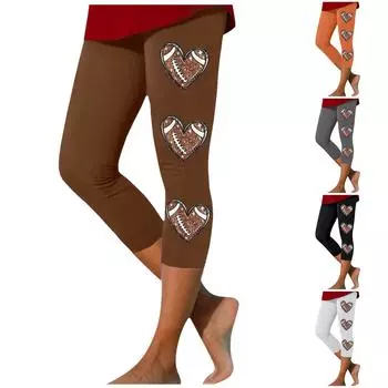 Женская мода повседневная верхняя одежда брюки с принтом 3/4 брюки L чёрный