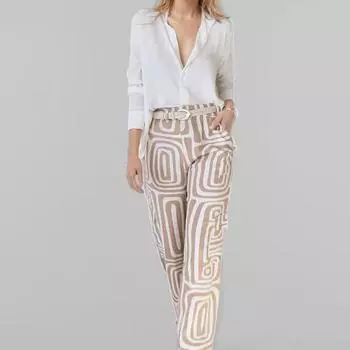 Женская мода повседневная весенняя рубашка для поездок на работу свободные брюки костюм S серый