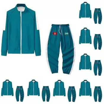 Женская мода повседневная взрослая толстовка с принтом на молнии и длинные брюки комплект S красный