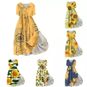 Женская мода повседневное платье с воротником с лацканами и короткими рукавами с принтом и ремнями L