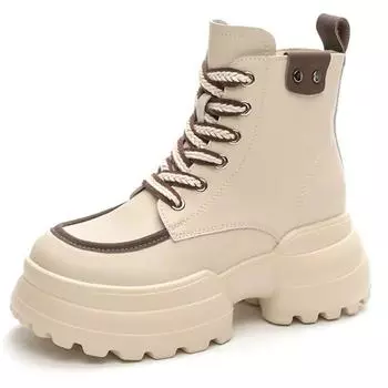 Женская мода повседневные ботильоны весна осень зима роскошные дизайнерские молодежные трендовые массивные кроссовки 34 бежевый