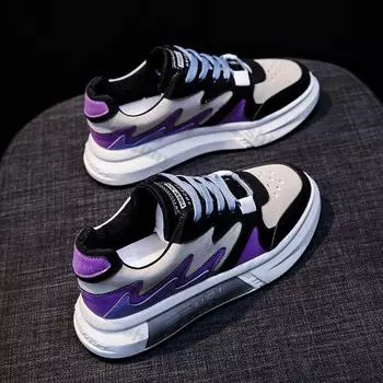 Женская мода повседневные кроссовки на платформе женская повседневная удобная спортивная обувь женская осенняя новая тенденция нескользящие кроссовки на шнуровке 35 фиолетовый