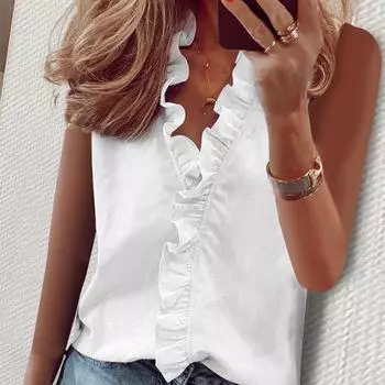 Женская мода, повседневные летние топы без рукавов, жилет S оранжевый