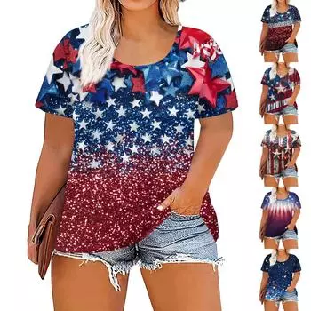 Женская мода повседневные летние топы больших размеров с принтом XXXXXL