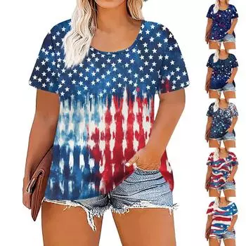 Женская мода повседневные летние топы больших размеров с принтом XXXXXL