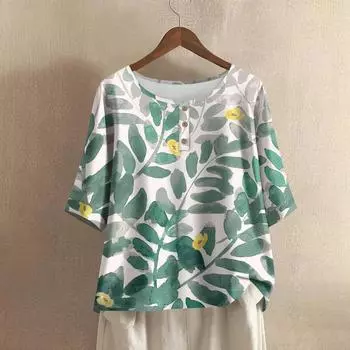 Женская мода Повседневные Обычные Элегантные Топы Топы на пуговицах XXL зелёный