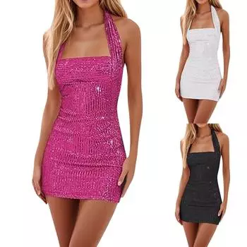 Женская мода повседневные платья однотонные платья M чёрный