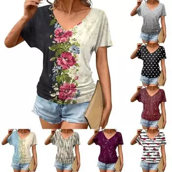 Женская мода повседневные топы с коротким рукавом плиссированная модная одежда футболка свободного кроя повседневная базовая рубашка XXL