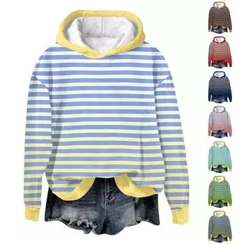 Женская мода, повседневные универсальные повседневные толстовки, топы с длинными рукавами, толстовки L коричневый