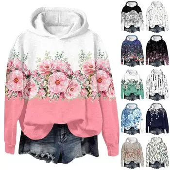 Женская мода, повседневные универсальные повседневные толстовки, топы с длинными рукавами, толстовки L армия зеленый