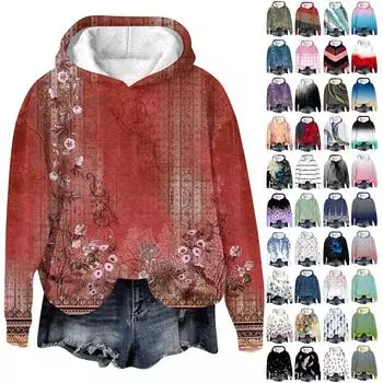 Женская мода, повседневные универсальные повседневные толстовки, топы с длинными рукавами, толстовки L оранжевый