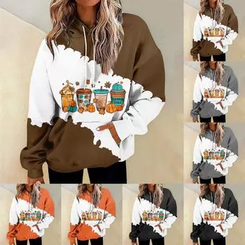 Женская мода, повседневные универсальные повседневные толстовки с круглым вырезом, повседневные толстовки в стиле пэчворк с длинными рукавами S оранжевый