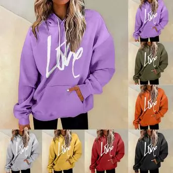 Женская мода Повседневные Универсальные Повседневные толстовки с круглым вырезом Графика Повседневные с длинным рукавом Градиент Лоскутная верхняя одежда с принтом Толстовки L