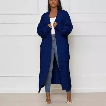 Женская мода повседневный кардиган Crum Cave однотонный вязаный свитер пальто M