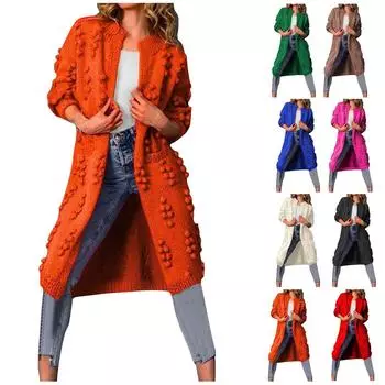 Женская мода повседневный кардиган Crum Cave однотонный вязаный свитер пальто XL красный