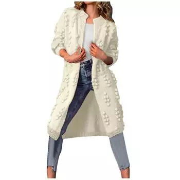 Женская мода повседневный кардиган Crum Cave однотонный вязаный свитер пальто S оранжевый