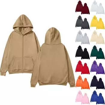 Женская мода повседневный кардиган с капюшоном толстовка однотонная молния спортивное пальто L чёрный