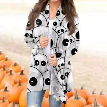 Женская мода, повседневный однотонный кардиган с длинными рукавами и пуговицами на груди, верхняя куртка L чёрный