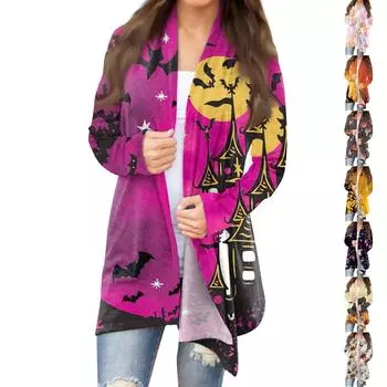 Женская мода, повседневный однотонный кардиган с длинными рукавами и пуговицами на груди, верхняя куртка XL тёмно-синий