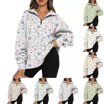 Женская мода, повседневный пуловер с длинными рукавами и капюшоном, толстовка с принтом на Хэллоуин L армия зеленый