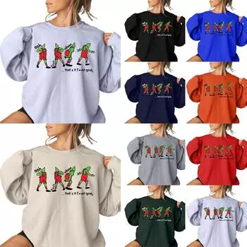 Женская мода, повседневный пуловер с длинными рукавами и капюшоном, толстовка с принтом на Хэллоуин XL синий