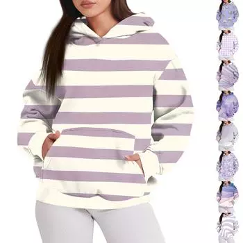 Женская мода повседневный пуловер с капюшоном толстовка с принтом длинный рукав толстовка L