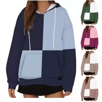 Женская мода повседневный пуловер с капюшоном толстовка с принтом длинный рукав толстовка M зелёный