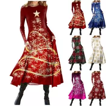 Женская мода повседневный пуловер с круглым вырезом и принтом, облегающее платье с длинным рукавом L бежевый