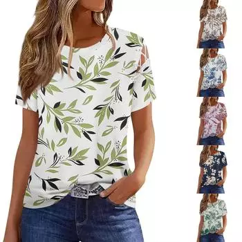 Женская мода Повседневный свободный крой Повседневный модный топ с бретелями в сочетании с длинными брюками и короткими юбками с короткими рукавами XXL белый