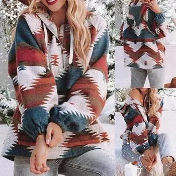 Женская мода, повседневный темпераментный джемпер с длинными рукавами и капюшоном, пальто